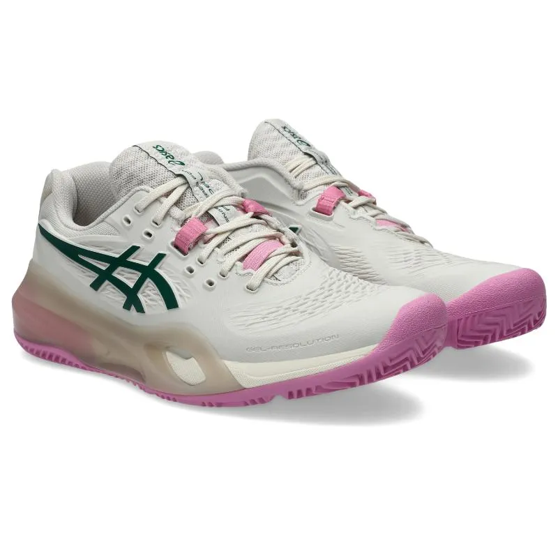 Asics Gel Resolution X Padel Beige Green Damenschuhe
