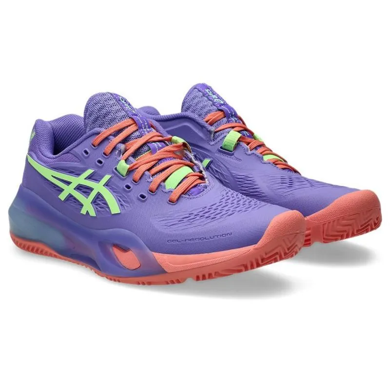 Asics Gel Resolution X Padel Lila Grüne Damenschuhe