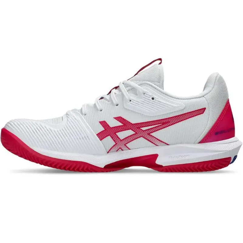 Asics Solution Speed FF 3 Sandplatz Weiß Hellrosa Damen Sneaker