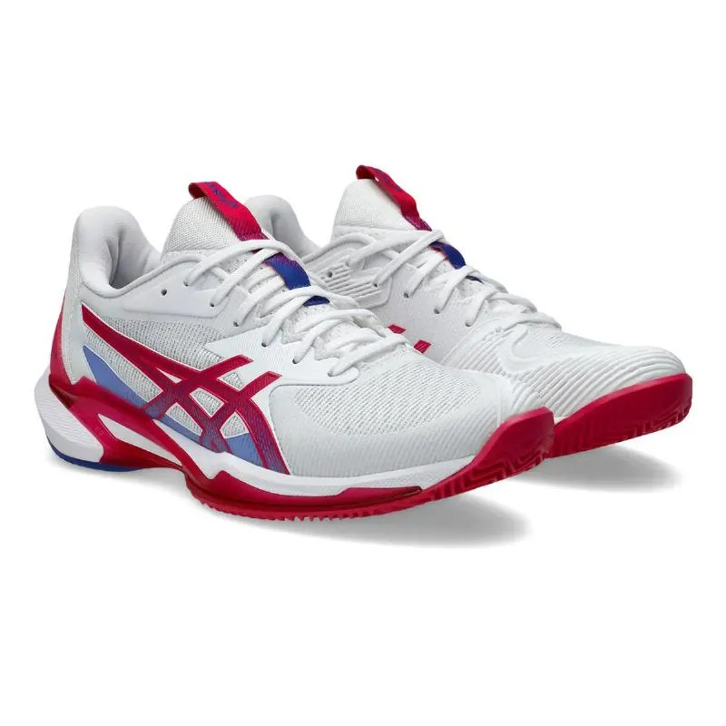 Asics Solution Speed FF 3 Sandplatz Weiß Hellrosa Damen Sneaker