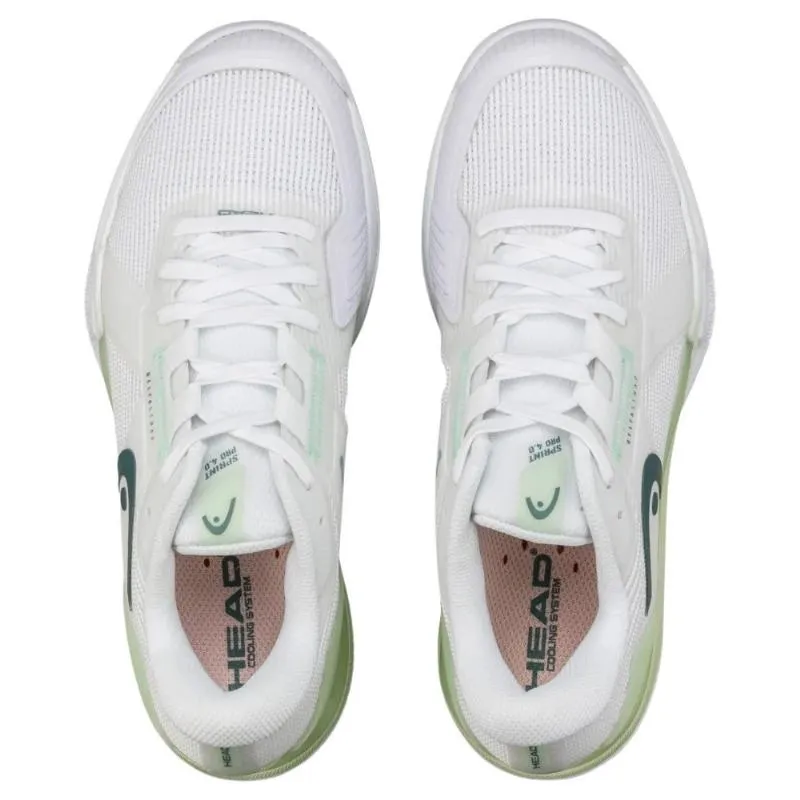 Head Sprint Pro 4.0 Sandplatz Weiß Hellgrün Damen Sneaker