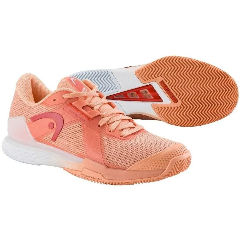 Head Sprint Pro 4.0 Sandplatz Korallenweiß Damen Sneaker