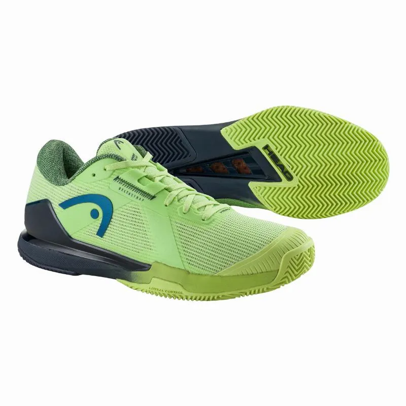 Head Sprint Pro 4.0 Sandplatz Lime Marineblau Sneaker