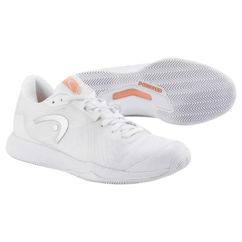 Head Sprint Team 4.0 Sandplatz Damen Sneaker in Coral Weiß