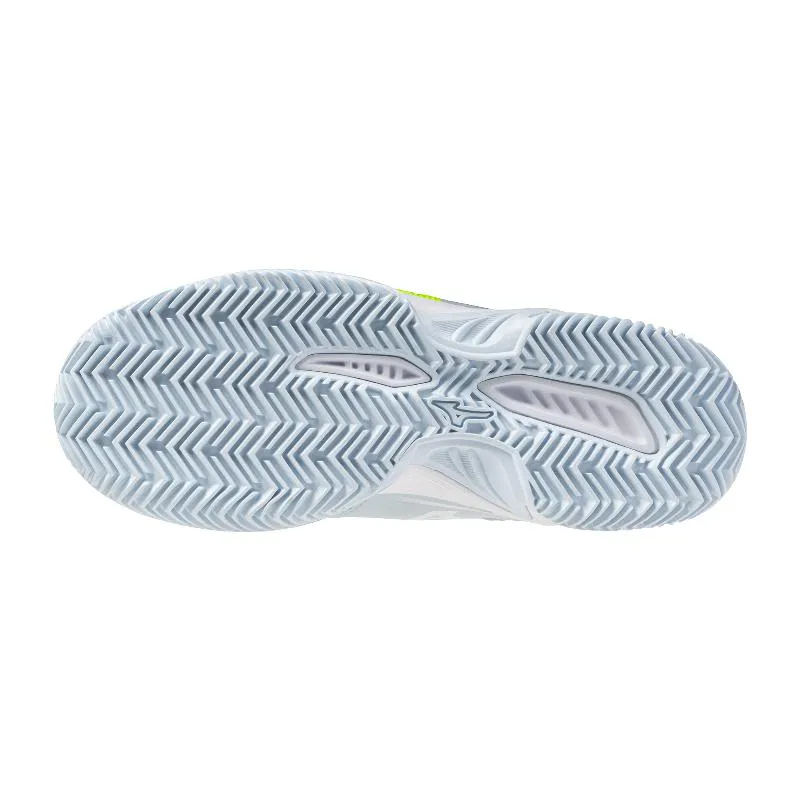 Tênis femininos Mizuno Break Shot 5 Clay Light Blue Light White, Fluor