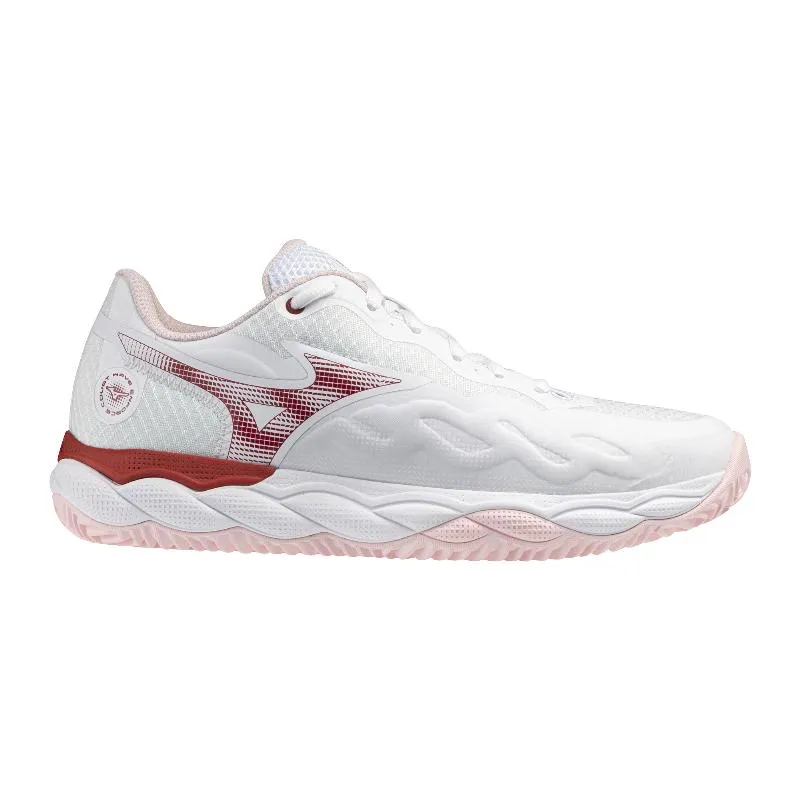 Zapatillas de Padel Mizuno Wave Enforcing Court Clay Blanco Rojo Mujer