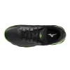Mizuno Welle Durchsetzung des Gerichts Padel Schwarze Grüne Turnschuhe