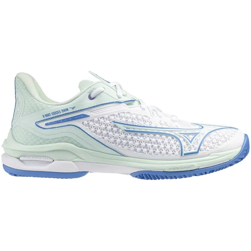 Mizuno Wave Exceed Tour 6 Clay Branco Azul Tênis Feminino