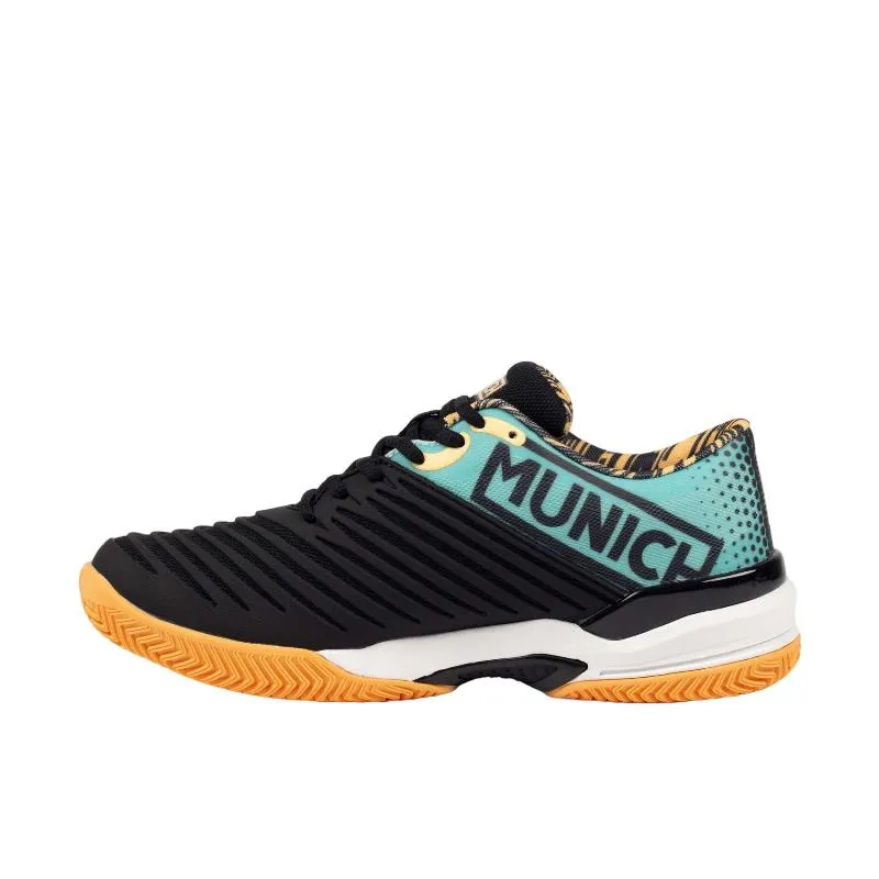 München Padx 61 Schwarze türkisfarbene Sneakers
