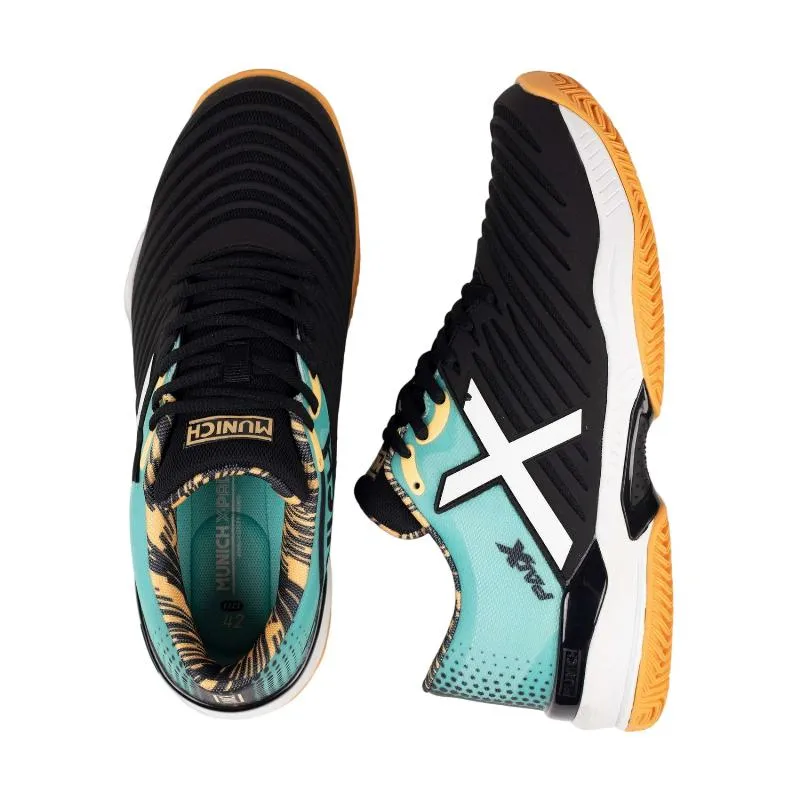 München Padx 61 Schwarze türkisfarbene Sneakers