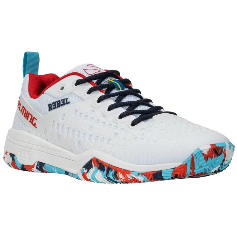 Salming Rebel Light Dazzle Damen Tennisschuh WeiÃ Rot Blau