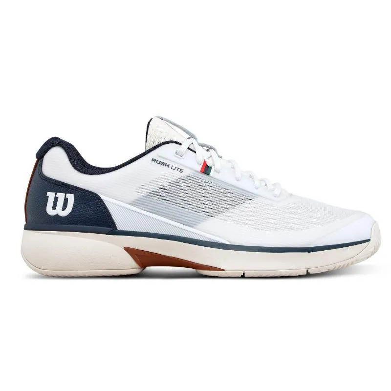 Tênis Wilson Rush Lite 5 Clay White Azul Marinho
