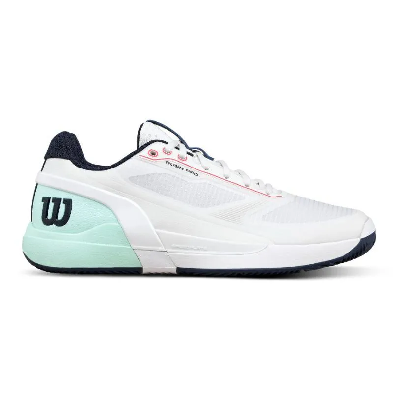 Tênis Wilson Rush Pro 5 Clay White Aquamarine