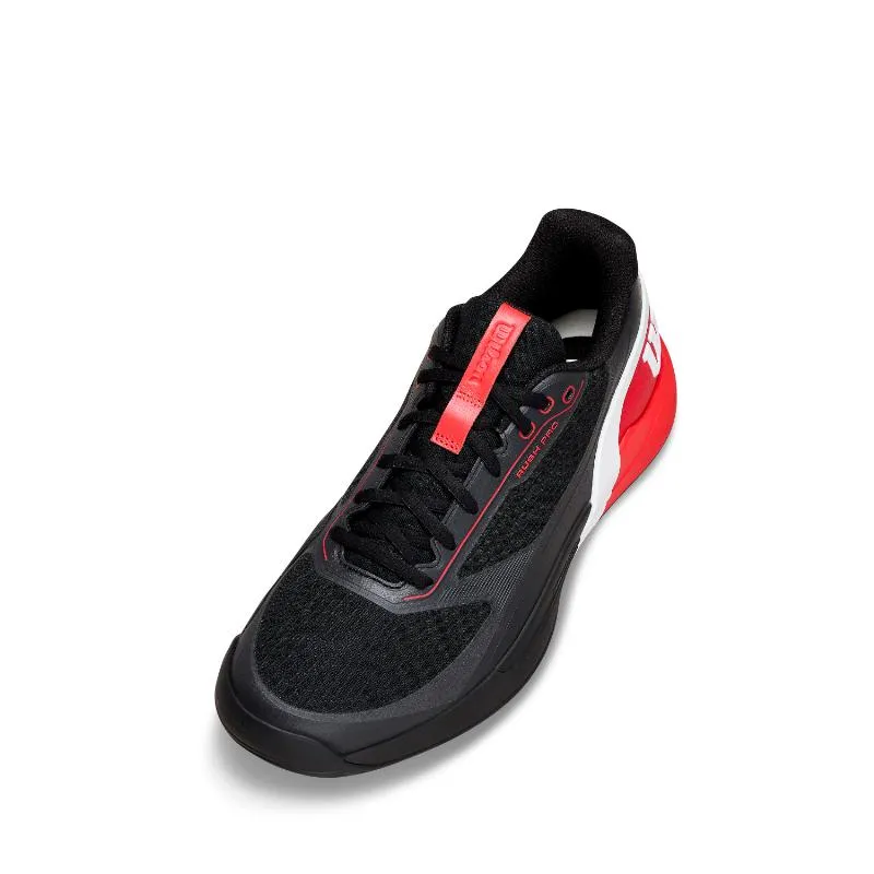Wilson Rush Pro 5 Padel Schwarze Rote Turnschuhe