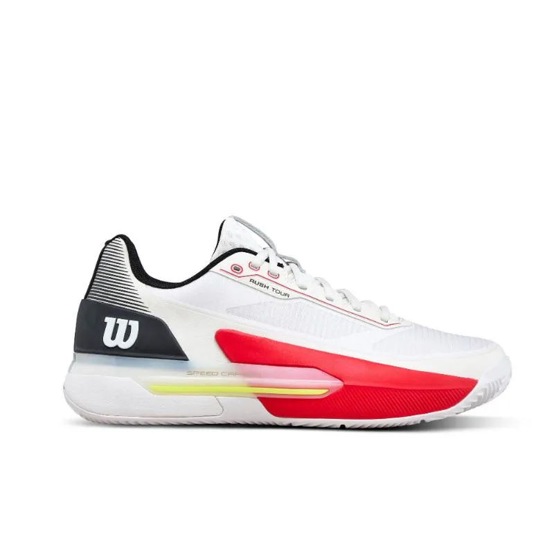 Tênis Wilson Rush Tour 5 Clay White Preto Preto Vermelho