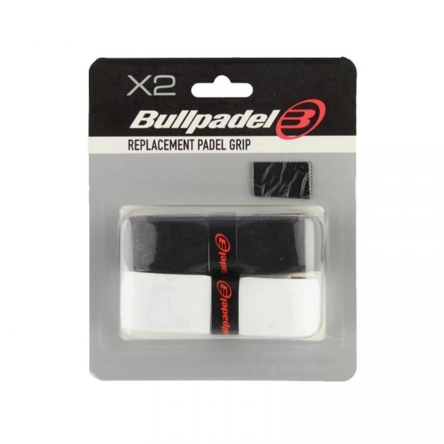 Blister Bullpadel 2 Grips Sostituzione GR1210 Bianco Nero - Barata Oferta Outlet