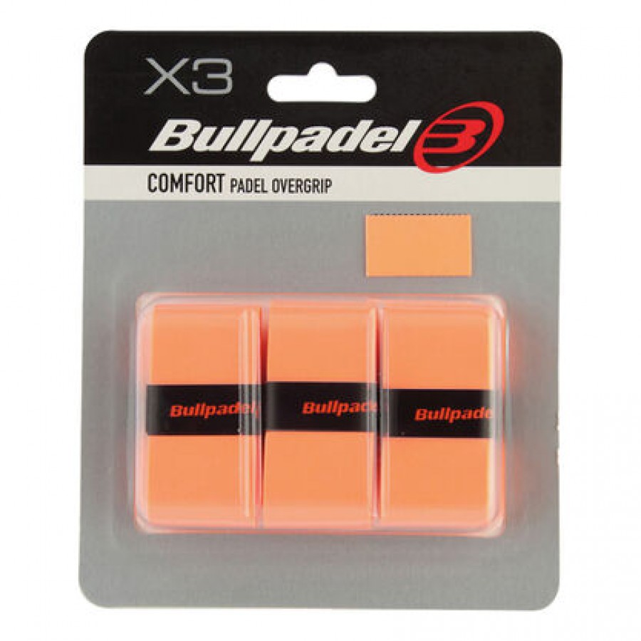 Blister Bullpadel 3 Overgrips GB1200 Comfort Orange Fluor