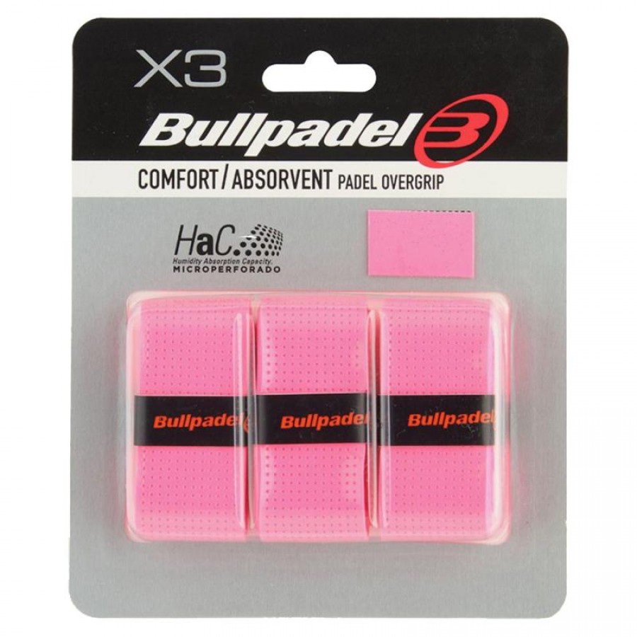 Blister Bullpadel 3 Overgrips GB1201 Comfort Perforated Pink Fluor