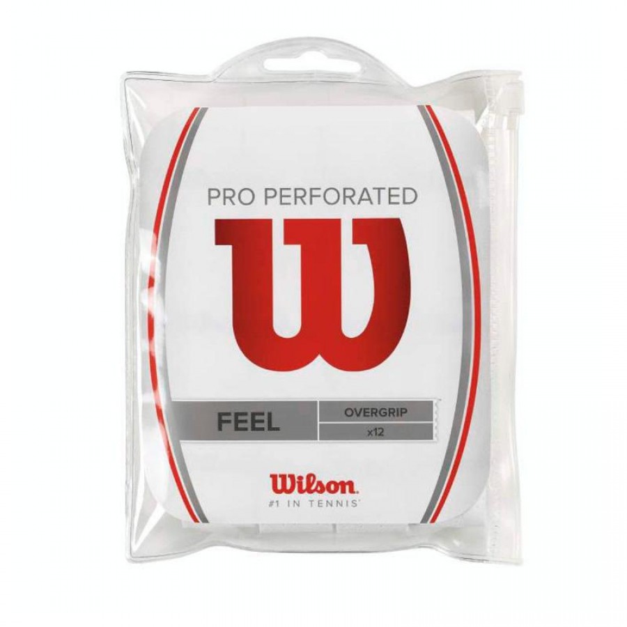 Blister Wilson 12 Overgrips Pro Perforato Feel Blanco