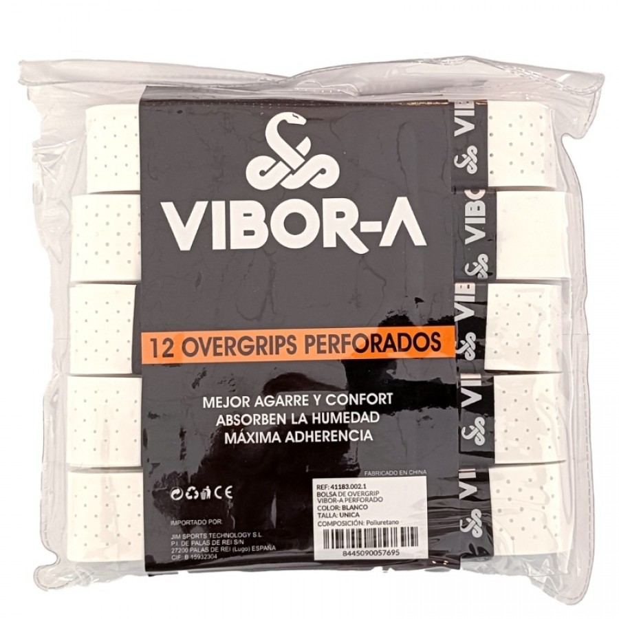 Saco Branco Perfurado Vibora 12 Overgrips
