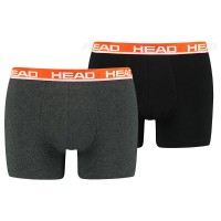 Cabeça Boxers Básica Cinza Vermelho 2 Unidades