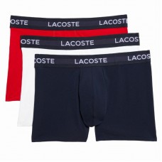 Lacoste Boxer Blu Navy Bianco Rosso 3 Unita Lacoste Boxer Blu Navy Bianco Rosso 3 Unita