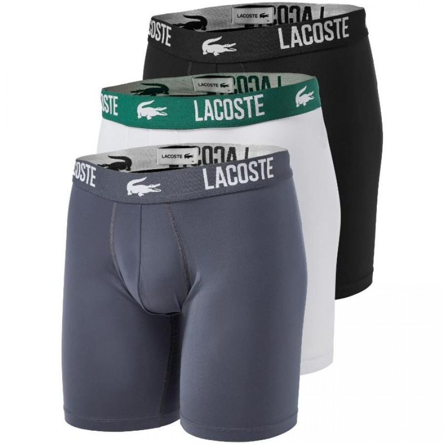 Lacoste Polyamide Boxers White Gray Black 3 Units