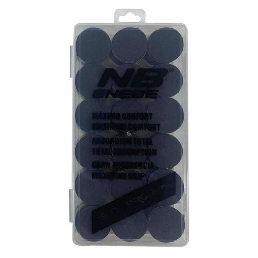 Caja Enebe 18 Overgrips Liso Negro