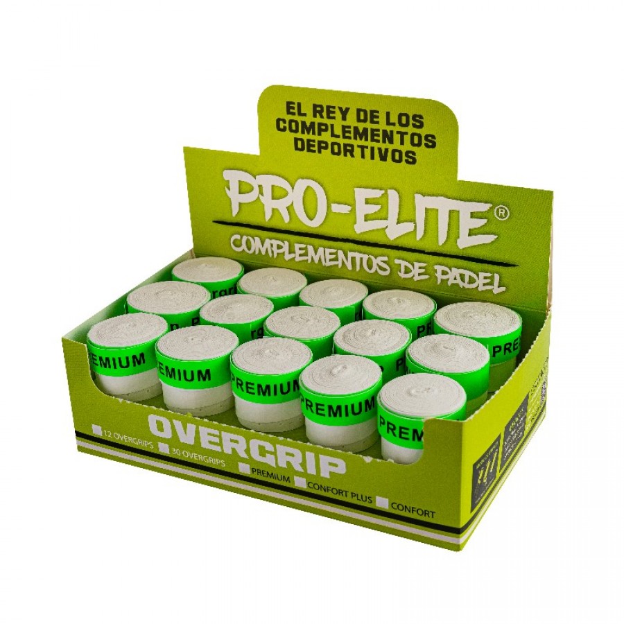 Caja Pro Elite Premium Perforado Blanco 30 Overgrip