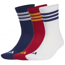 Calcetines Adidas Essentials Cushioned Crew Azul Rojo Blanco 3 Pares