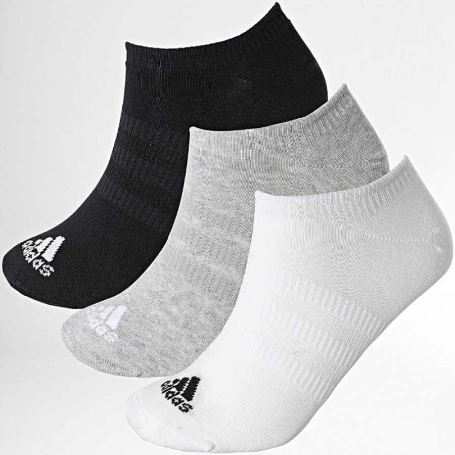 Adidas Piqui Chaussettes Noir Blanc Gris 3 Paires