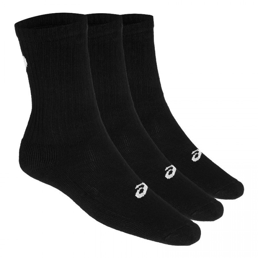 Socks ASICs tripulacão preto 3 par