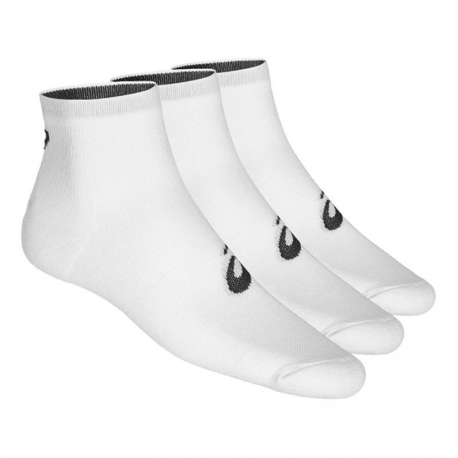 Asics Quarter White Socks 3 Paire