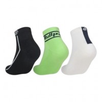Chaussettes Bullpadel BP264 Noir-Vert en os 3 paires