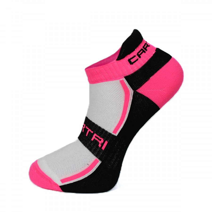 Cartri Slash Crew White Fuchsia Socks 1 Par