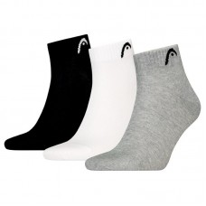 Calcetines Head All Sports Quarter Negro Blanco Gris 3 Peças