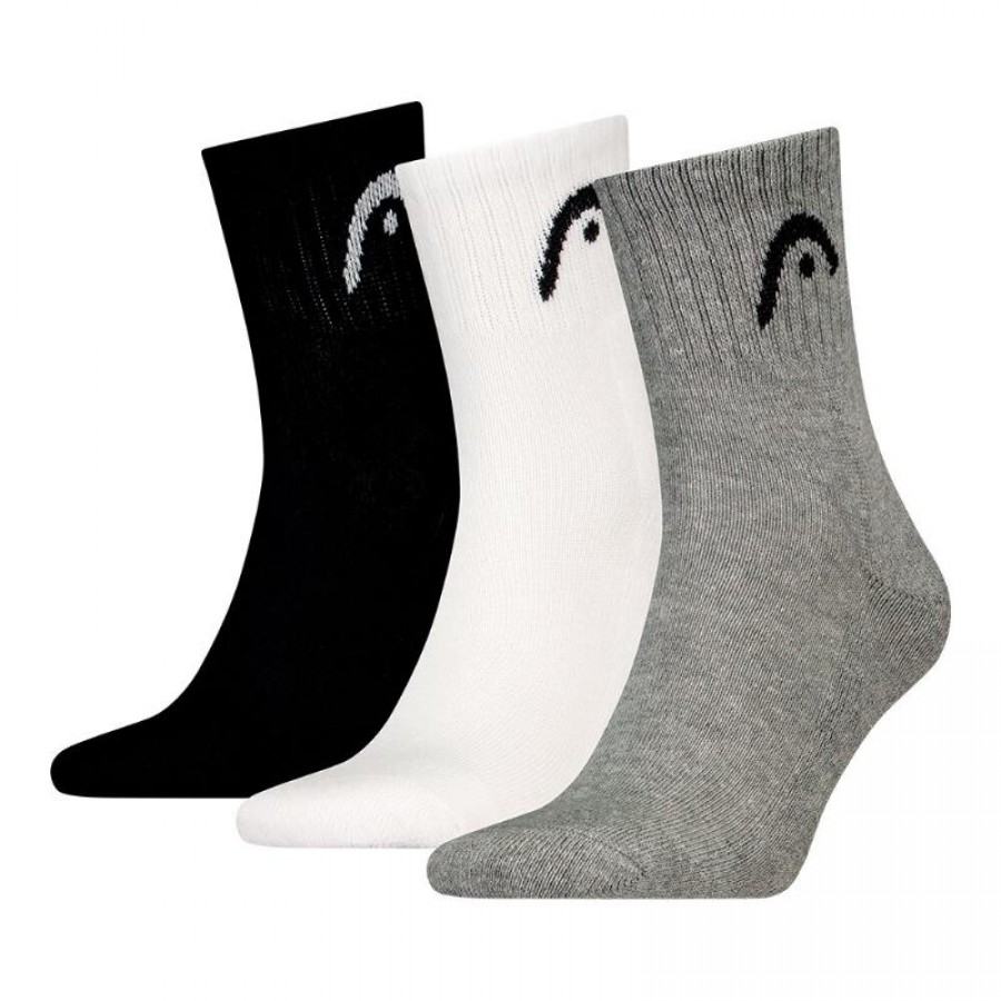 Calcetines Head Tutti gli Sport Pantaloncini Girocollo Blanco Gris 3 Pares