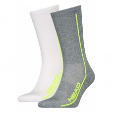 Head Performance Chaussettes Crew Blanc Lime Gris 2 Paires
