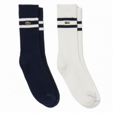 Calzini Lacoste High Cut Navy Bianco 2 Paia Calzini Lacoste High Cut Navy Bianco 2 Paia