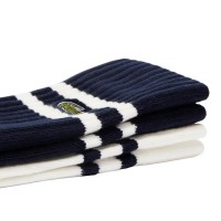 Calcetines Lacoste Corte Alto Marino Blanco 2 Pares