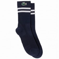 Lacoste Sport Chaussettes High Cut Marine Blanc 1 Paire