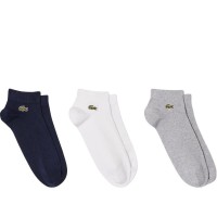 Calcetines Lacoste Sport Corte Bajo Negro Marino Blanco 3 Pares