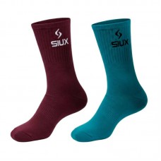 Calcetines Siux Groove Caña Alta Burdeos Celeste 2 Pares