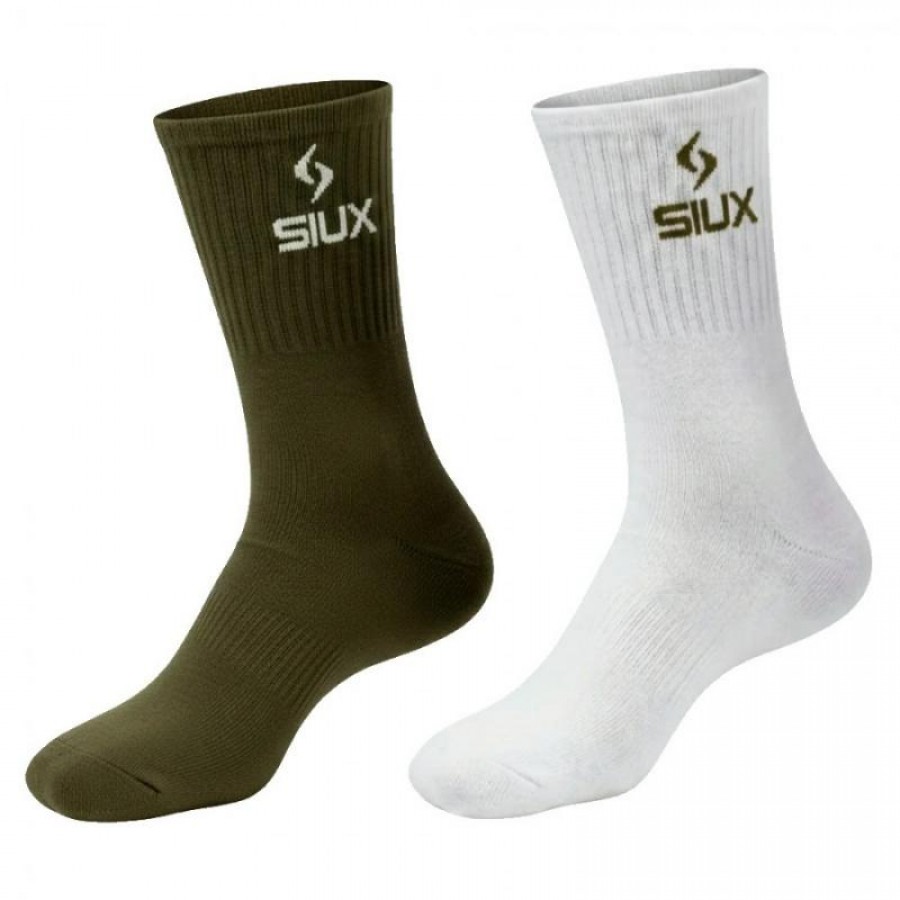 Siux Groove Calzini Alto Shaft Verdi Bianco 2 paia