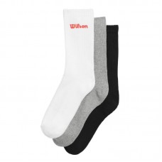 Chaussettes mi-mollet Wilson Blanc Gris Noir 3 paires
