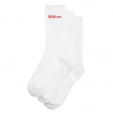 Wilson Crew Blanc Rouge Chaussettes 3 Paires