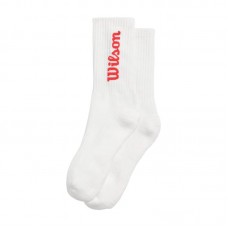 Logo Wilson Crew Chaussettes Blanc Rouge 1 paire