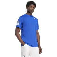 Adidas Club 3 Stripes Bleu Royal Blanc T-Shirt