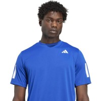 Adidas Club 3 Stripes Bleu Royal Blanc T-Shirt