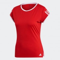 Adidas Club 3 Strisce T-Shirt Rosso